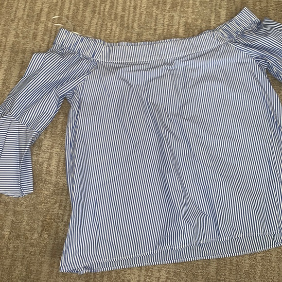 Off shoulder striped- blouse - Picture 2 of 6